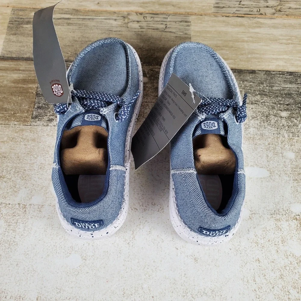 Hey Dude Wendy Funk Friendship Lace Kids Loafers Shoes Sz 13 C13 Navy Denim